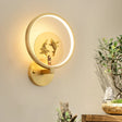 Asia Style Led Brass Double Fish Mural Lamp: Metallic Wall Mount Lighting