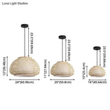 Asia Style Rattan Shade Pendant Lamp - 1 Light Ceiling Lantern In Beige