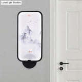 Asian Bamboo Leaf Pvc Wall Mural Lamp - Integrated Led Light For Family Room