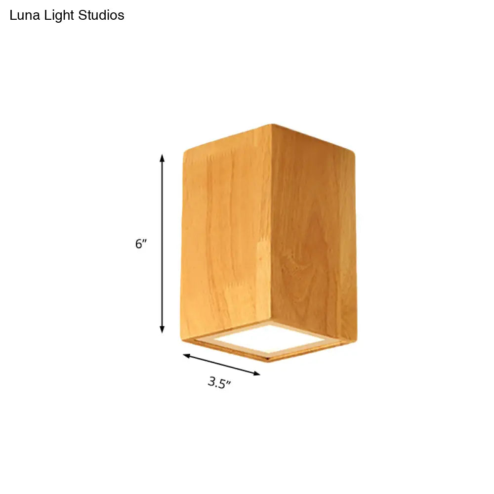 Asian-Inspired Office Ceiling Lamp With Wood And Beige Finish