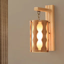 Asian-Inspired Wood Wall Mount Lamp: Single Head Khaki Sconce Light Fixture For Restaurants