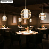 Asian Style Bamboo Lantern Tea Room Ceiling Light Fixture - Wood Hanging With 1-Bulb
