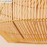 Asian Style Round Pendant Light: 1-Bulb Wood Suspension Fixture For Balcony