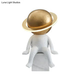 Astronaut Led Table Lamp: Decorative Resin Nightstand Light - White