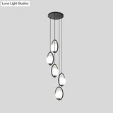 Auraolie - Modern Black Globe Multi Light Chandelier Simple Glass Pendant Lighting Fixture For