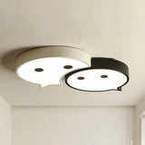 Baby Elf Led Ceiling Mount Light: Charming Metal And Acrylic Lamp For Child’s Bedroom Black-White