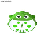 Baby Room Cartoon Ladybug Ceiling Mount Light - Slim Acrylic & Metal Lamp