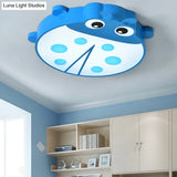 Baby Room Cartoon Ladybug Ceiling Mount Light - Slim Acrylic & Metal Lamp