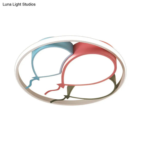 Balloon Design Flushmount Led Light For Kids’ Room - Pink/Yellow Warm/White