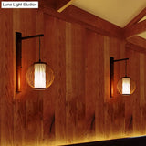 Bamboo 1 Bulb Bronze Wall Sconce With Inner White Cylinder Parchment Shade - Global Lighting Fixture