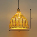 Bamboo Asian Hanging Lamp - Single-Bulb Ceiling Fixture For Restaurants In Beige / 10