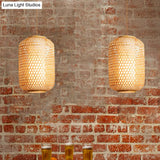 Bamboo Asian Lantern Pendant Light - Single Head Ceiling Drop For Restaurant & Dining Room Decor
