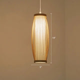Bamboo Ceiling Pendant Light - Modern Wood Hanging Fixture For Restaurants
