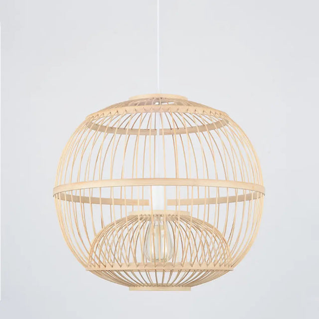 Bamboo Globe Pendant Light Fixture - 14/16 Dia 1 Modern Style Beige Ideal For Dining Rooms / 14
