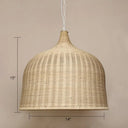 Bamboo Hanging Lamp: Modern Cloche Shape Wood Ceiling Light For Bedroom / 14’
