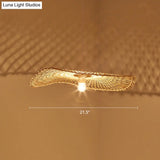 Bamboo Leaf Suspension Ceiling Light - Minimalist Wood Pendant