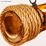 Bamboo Linear Pendant Light - Lodge Style Led Ceiling For Restaurants