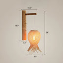 Bamboo Octopus Bedside Wall Lamp: Japanese Wood Light Fixture