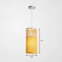 Bamboo Pendant Ceiling Light With Wood Cylindrical Pendulum - Asian Style Single Bulb Ideal For