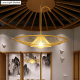 Bamboo Pendant Light - Asian Style Single Bulb Suspension Lamp For Restaurants