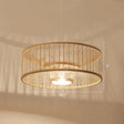 Bamboo Pendant Light: Stylish Single-Bulb Wood Suspension Fixture
