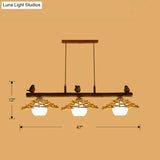 Bamboo Pendant Lighting: Conical Island Light With White Glass Shade