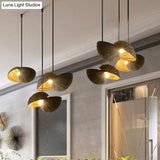 Bamboo Shell Pendant Light - South-East Asian Design 1 Head Brown Perfect For Dining Areas