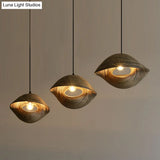 Bamboo Shell Pendant Light - South-East Asian Design 1 Head Brown Perfect For Dining Areas