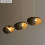 Bamboo Shell Pendant Light - South-East Asian Design 1 Head Brown Perfect For Dining Areas