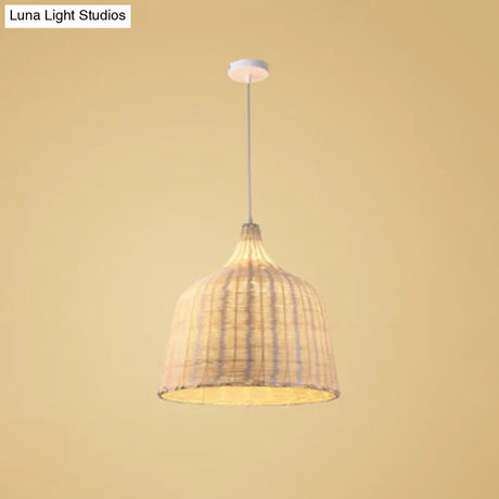 Bamboo Trumpet Tearoom Pendant Lamp - Asian Style Ceiling Hang Light With 1 Head