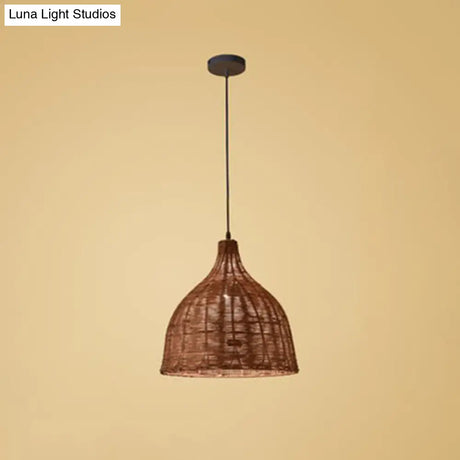 Bamboo Trumpet Tearoom Pendant Lamp - Asian Style Ceiling Hang Light With 1 Head