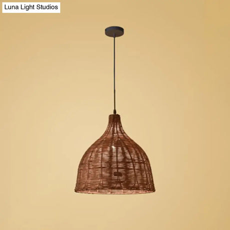 Bamboo Trumpet Tearoom Pendant Lamp - Asian Style Ceiling Hang Light With 1 Head