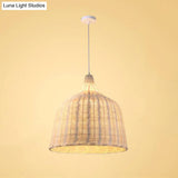 Bamboo Trumpet Tearoom Pendant Lamp - Asian Style Ceiling Hang Light With 1 Head