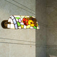 Banker Wall Light - Traditional Style Stained Glass Flower Sconce In Brass Beige