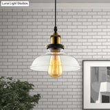 Barn Pendant Light - Industrial 1-Light Prismatic Glass Hanging Lamp In Clear (8’/10’/12’ Wide)