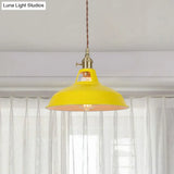 Barn Shaped Macaron Metal Pendant Light With Vent Design - 1-Light Suspension For Restaurants