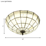 Baroque 3 - Head Cut Glass Clear/Textured White Flushmount Ceiling Light