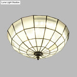 Baroque 3 - Head Cut Glass Clear/Textured White Flushmount Ceiling Light