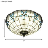 Baroque 3 - Head Cut Glass Clear/Textured White Flushmount Ceiling Light
