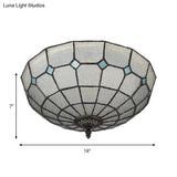 Baroque 3 - Head Cut Glass Clear/Textured White Flushmount Ceiling Light