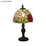 Baroque Cut Glass Night Table Lamp With Baluster Red/Pink Lighting For Bedroom