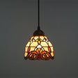 Baroque Stained Glass Pendant Light In Brown For Restaurant Ceiling Decor / 6’ Cord