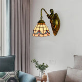 Baroque White/Beige Glass Wall Sconce With Mermaid Backplate - 6/8 Wide White / 6