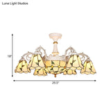 Baroque White/Blue/Silver Glass 9 - Light Ceiling Light Fixture For Bedroom