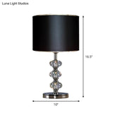 Barrel Nightstand Lighting - 1-Light Reading Lamp In Black/Silver/Gold Traditional Design With