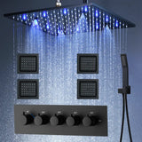 Bathroom Accessories 20Inches 500x500mm Rainfall SPA Massage LED Shower Head Set Constant Temperature Valve Mixer