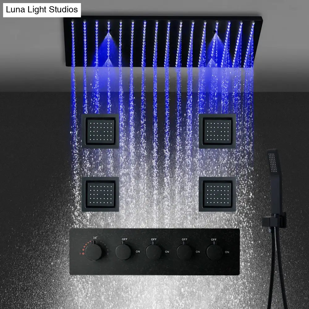 Bathroom Accessories 20Inches 500x500mm Rainfall SPA Massage LED Shower Head Set Constant Temperature Valve Mixer
