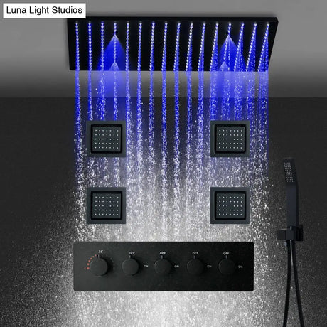 Bathroom Accessories 20Inches 500x500mm Rainfall SPA Massage LED Shower Head Set Constant Temperature Valve Mixer