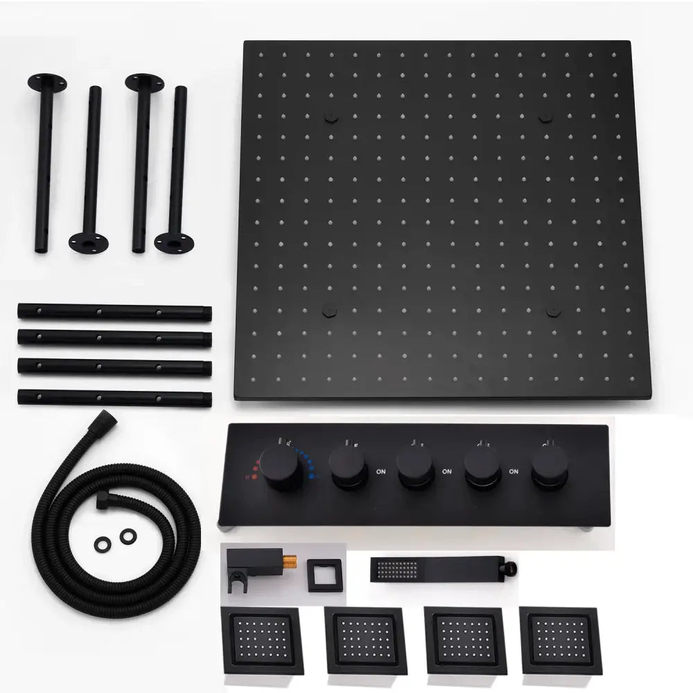 Bathroom Accessories 20Inches 500x500mm Rainfall SPA Massage LED Shower Head Set Constant Temperature Valve Mixer