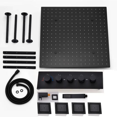 Bathroom Accessories 20Inches 500x500mm Rainfall SPA Massage LED Shower Head Set Constant Temperature Valve Mixer